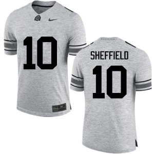 Men's Ohio State Buckeyes #10 Kendall Sheffield Gray Nike NCAA College Football Jersey Best IDD3144XT